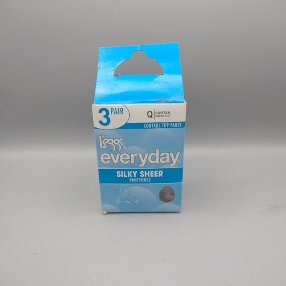L'eggs Everyday Control Top Silky Sheer Q Suntan Sheer Toe Pantyhose Vintage - Picture 1 of 4